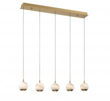 Lib & Co. US 10208-030 - Baveno, 5 Light Linear LED Chandelier, Painted Antique Brass