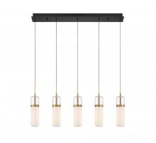 Lib & Co. US 10226-02 - Verona, 5 Light Linear LED Chandelier, Matte Black