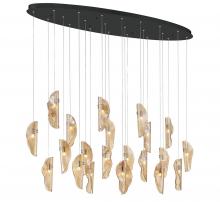 Lib & Co. US 12220-018-02 - Sorrento, 22 Light Oval LED Chandelier, Amber, Black Canopy