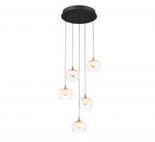 Lib & Co. US 12266-02 - Manarola, 5 Light Round LED Chandelier, Matte Black