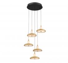 Lib & Co. US 12268-02 - Mantova, 5 Light Round LED Chandelier, Matte Black