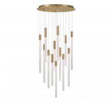 Lib & Co. US 12272-037 - Gravina ,13 Light LED Chandelier, Brushed Brass, Clear Crystal