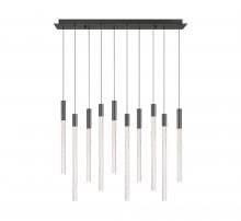 Lib & Co. US 12274-048 - Gravina , 10 Light Rectangular LED Chandelier, Brushed Gun Metal, Clear Crystal