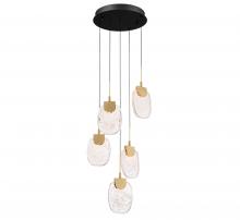 Lib & Co. US 12297-02 - Castelo, 5 Light Round LED Chandelier, Matte Black