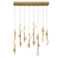 Lib & Co. US 12365-030 - Etna 20 Light Rectangular LED Chandelier Painted Antique Brass