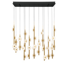 Lib & Co. US 12366-02 - Etna 35 Light Rectangular LED Chandelier Matte Black