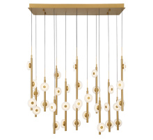 Lib & Co. US 12366-030 - Etna 35 Light Rectangular LED Chandelier Painted Antique Brass