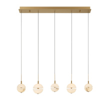 Lib & Co. US 12375-030 - Corfu 5 Light Linear LED Chandelier Painted Antique Brass