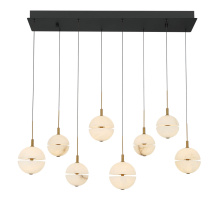 Lib & Co. US 12376-02 - Corfu 8 Light Rectangular LED Chandelier Matte Black