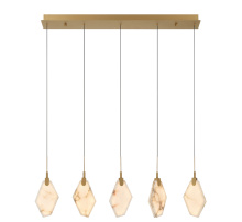 Lib & Co. US 12386-030 - Kosmos 5 Light Linear LED Chandelier Painted Antique Brass