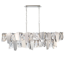 Lib & Co. US 12404-01 - Castellana 2 Tier 14 Light Linear Chandelier Chrome Clear Crystal