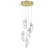 Lib & Co. US 12407-017-07 - Sorrento 5 Light Round LED Chandelier Clear Gold Canopy