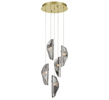 Lib & Co. US 12407-019-07 - Sorrento 5 Light Round LED Chandelier Smoke Gold Canopy