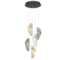 Lib & Co. US 12407-023-02 - Sorrento 5 Light Round LED Chandelier Mixed Black Canopy