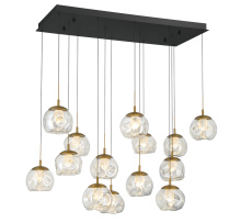 Lib & Co. US 12446-02 - Camerino 14 Light Rectangular LED Chandelier Matte Black
