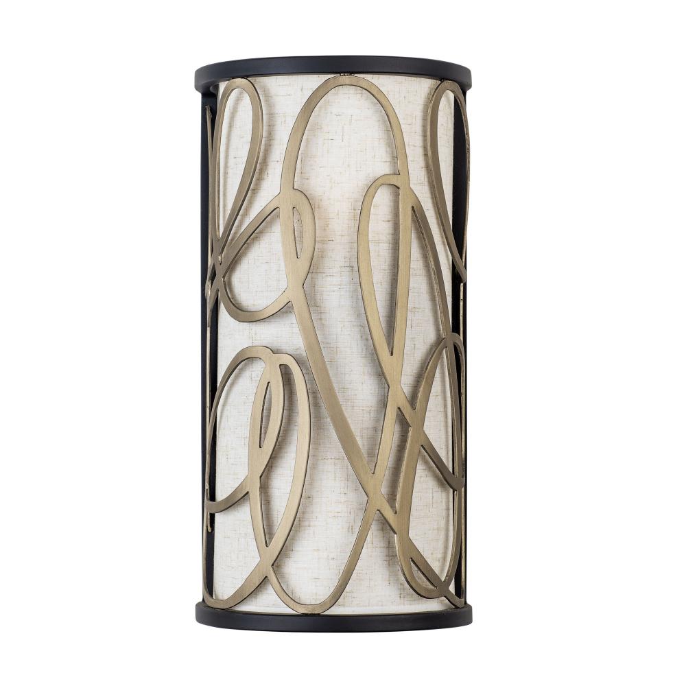 Scribble 2-Lt Sconce - Matte Black/Artifact