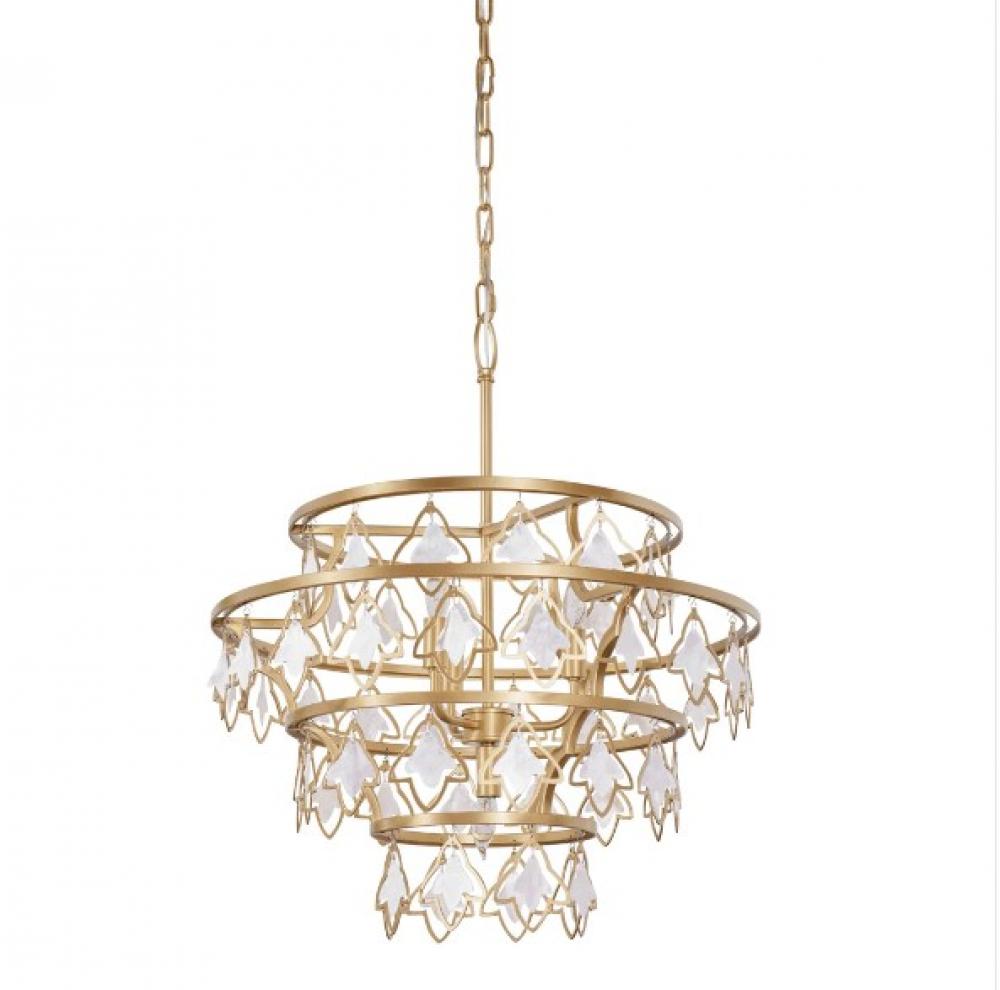 Fleur 4-Lt   Chandelier - French Gold