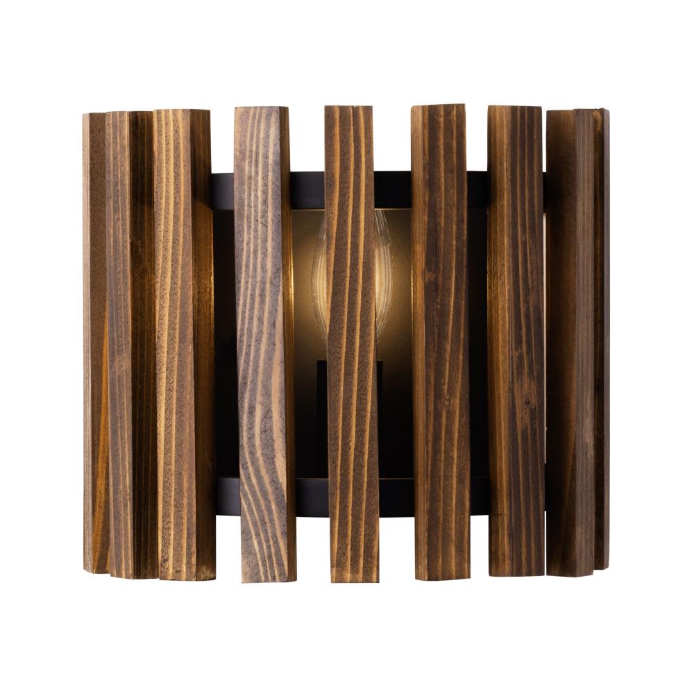 Suratto 1-Lt Sconce - Matte Black/Medium Walnut