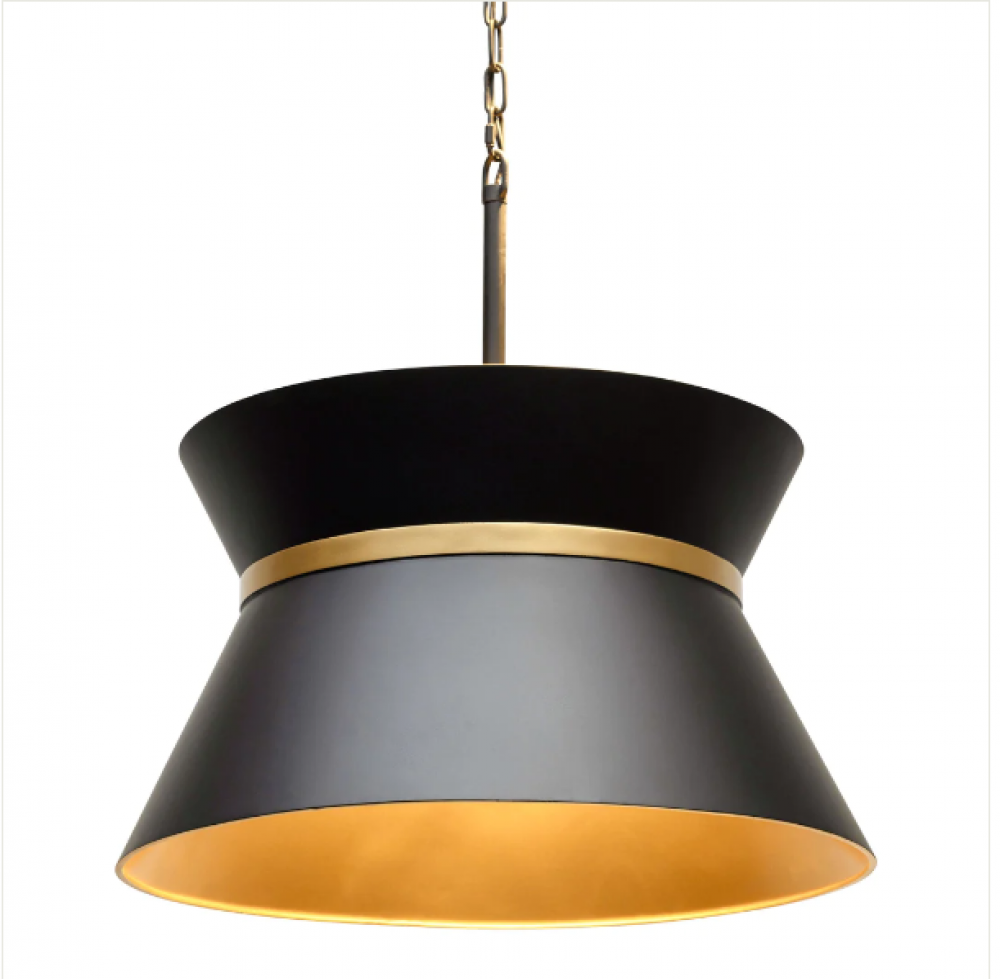 Mad Hatter 4-Lt   Pendant - Matte Black/French Gold