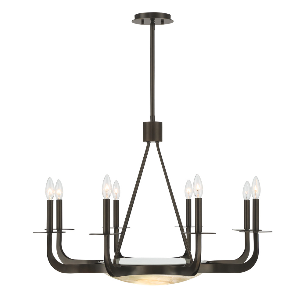 Salford 9-Light Chandelier in Mediterranean Bronze by Dann Foley