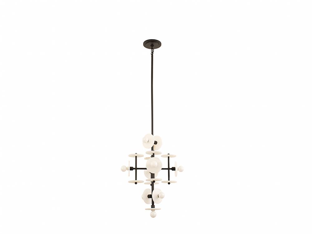 Amani 9-Light Pendant in Black Cashmere