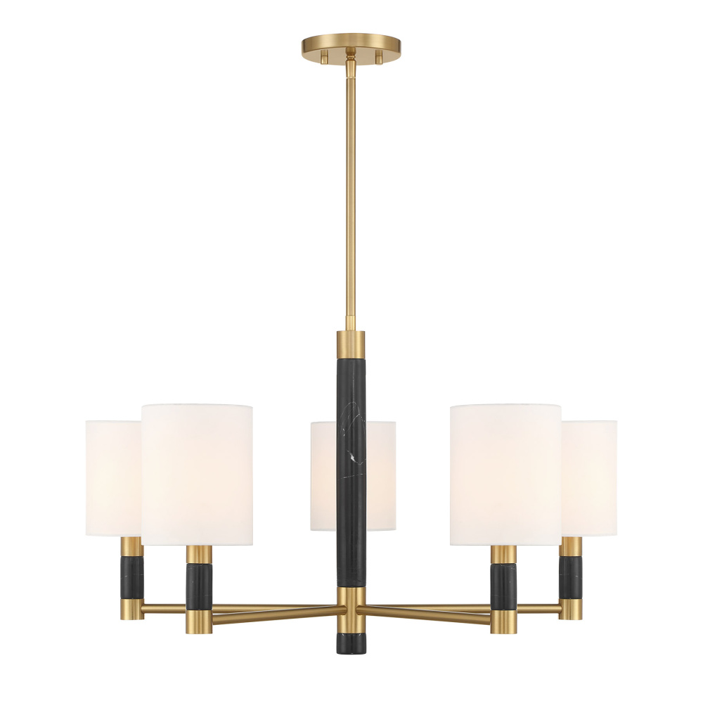 Conrad 5-Light Chandelier in Warm Brass