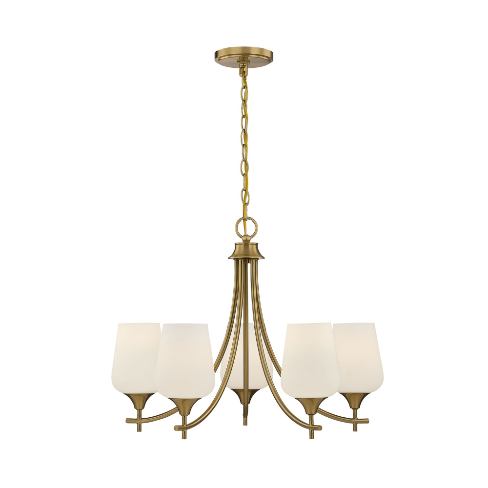 Octave 5-Light Chandelier in Warm Brass