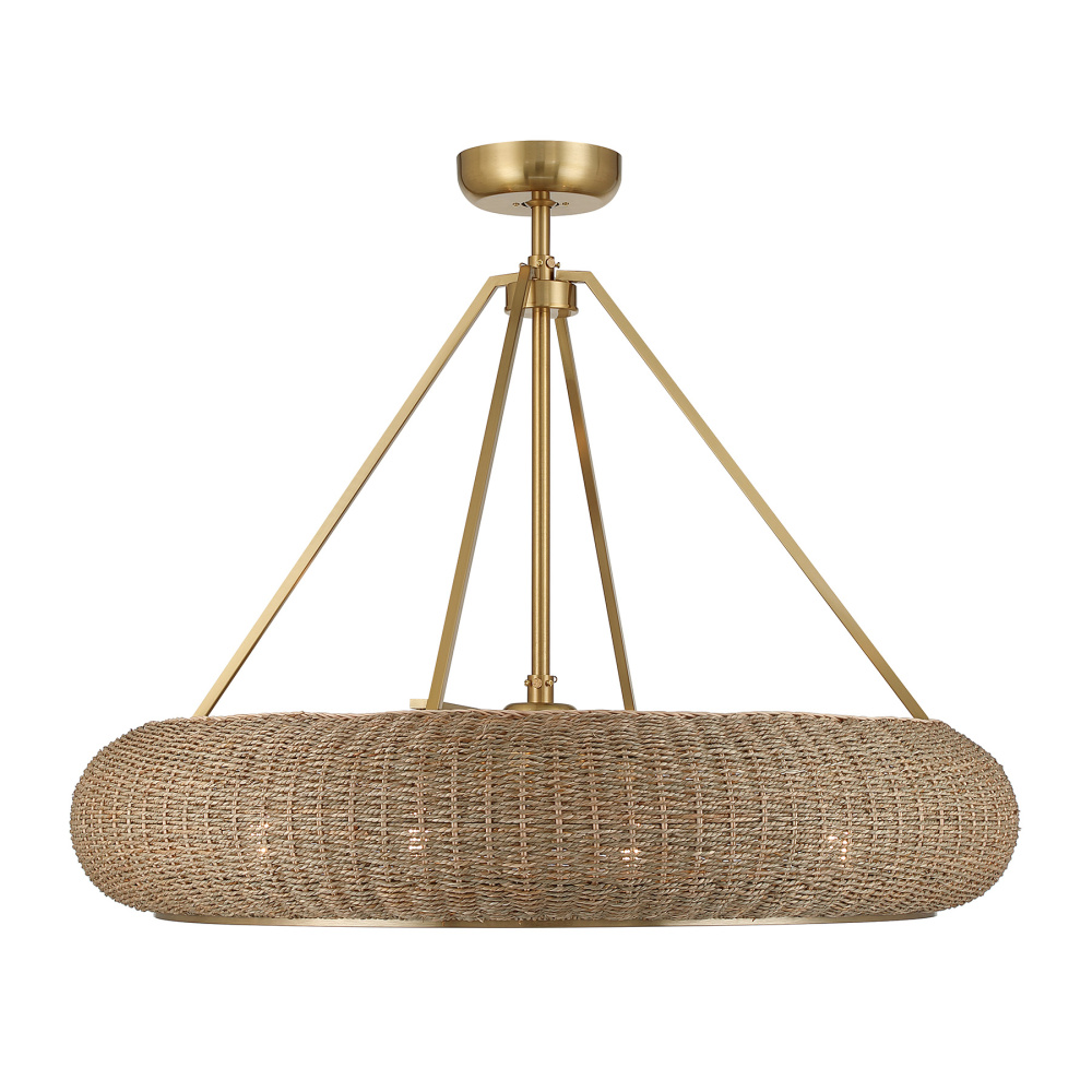 Gaia 4-Light Fan D'Lier in Warm Brass by Breegan Jane
