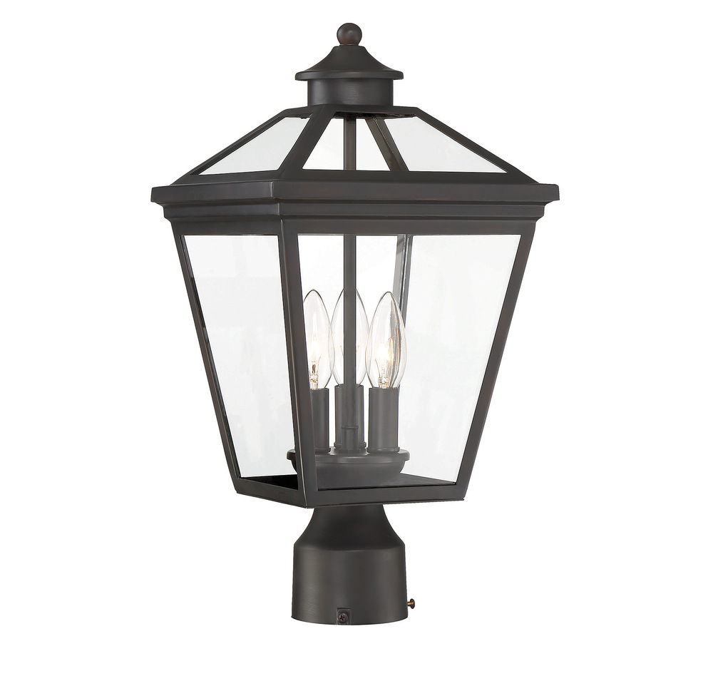 Ellijay 3-Light Outdoor Post Lantern in English Bronze