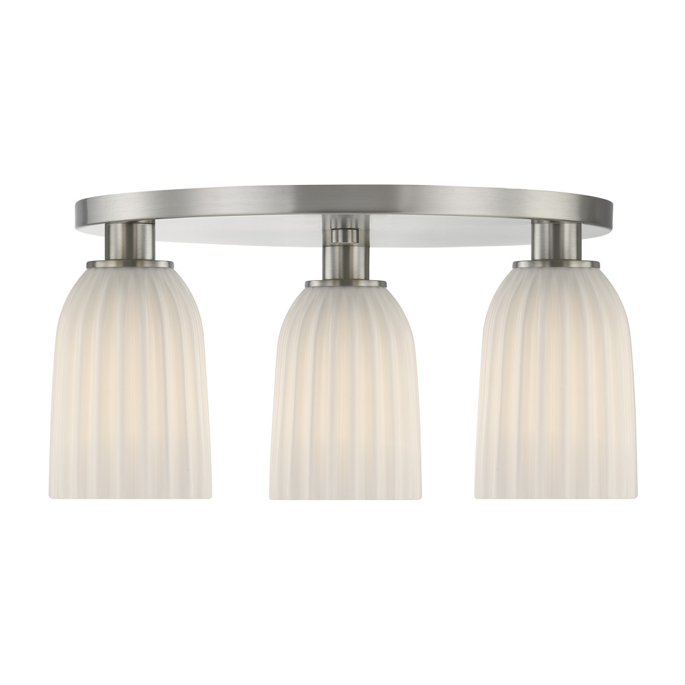 Baldwin 3-Light Flush Mount in Satin Nickel
