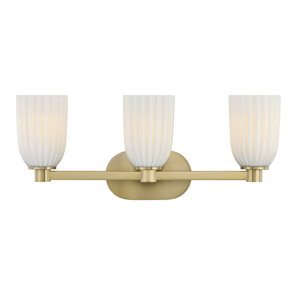 Baldwin 3-Light Bathroom Vanity Light in Noble Brass