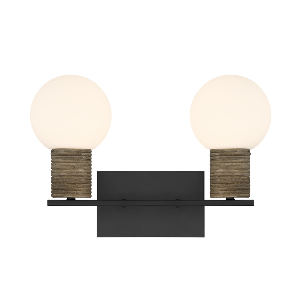 Jarrell 2-Light Bathroom Vanity Light in Matte Black