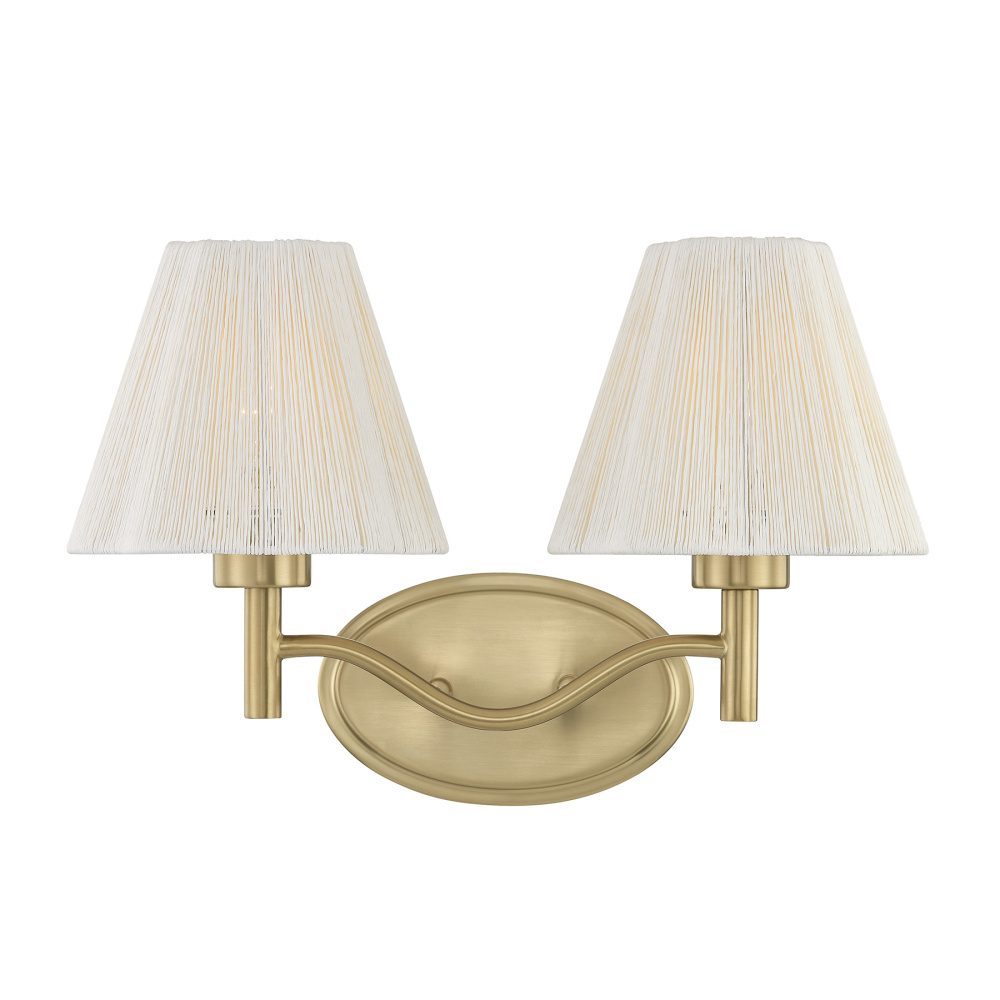 Rosa 2-Light Bathroom Vanity Light in Noble Brass by Breegan Jane