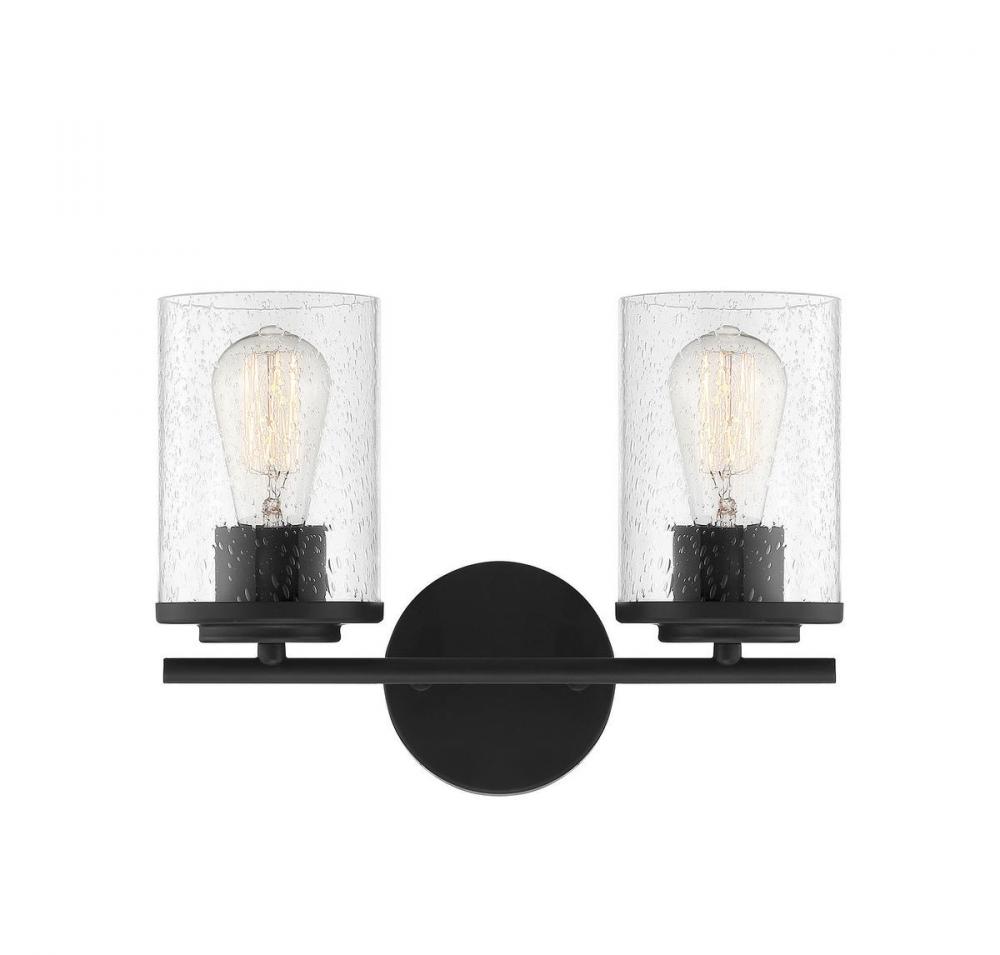 Marshall 2-Light Bathroom Vanity Light in 
Matte Black
