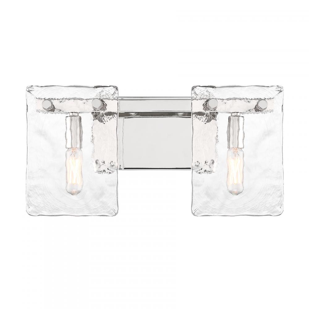 Genry 2-Light Bathroom Vanity Light in Polished Nickel