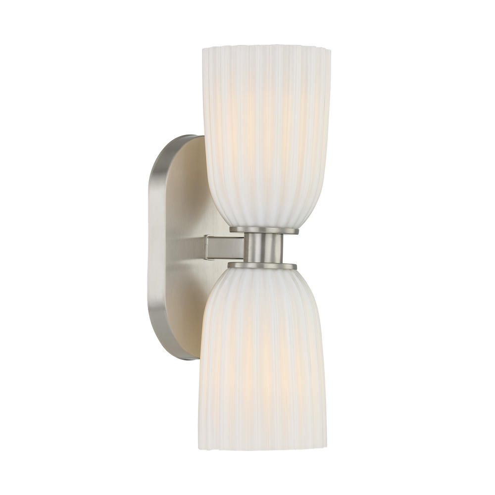 Baldwin 2-Light Wall Wall Sconce in Satin Nickel