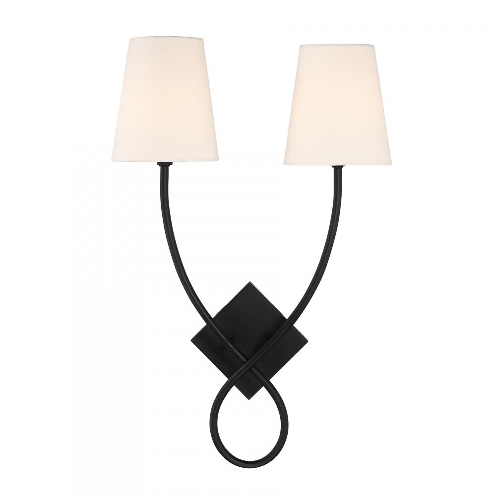 Barclay 2-Light Wall Sconce in Matte Black