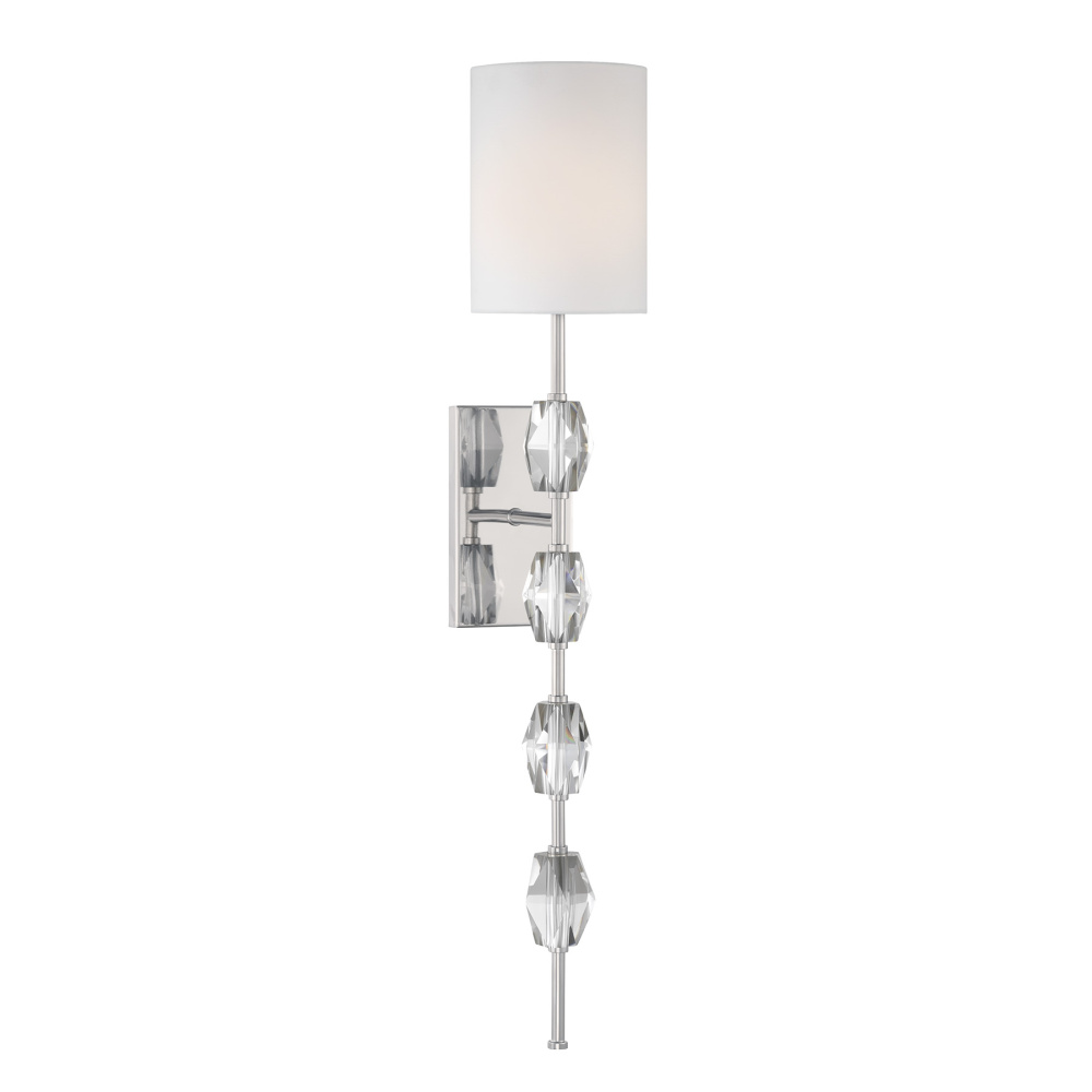 Sebring 1-Light Wall Sconce in Polished Nickel