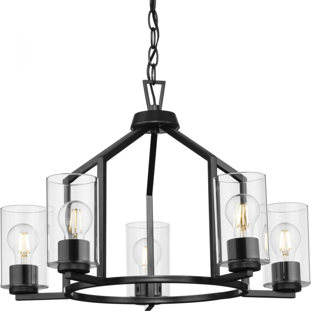 Goodwin Collection Five-Light Matte Black Modern Farmhouse Chandelier