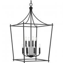 Progress P500371-31M - Parkhurst Collection Eight-Light New Traditional Matte Black Chandelier Foyer Light