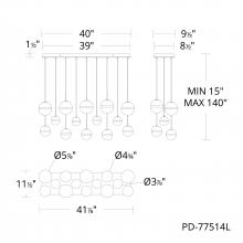 WAC US PD-77514L-AB - Cyllindra Chandelier Light