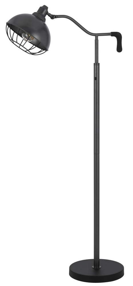 60W Taloga metal floor lamp with adjustable caged shade. (Bulb not included)