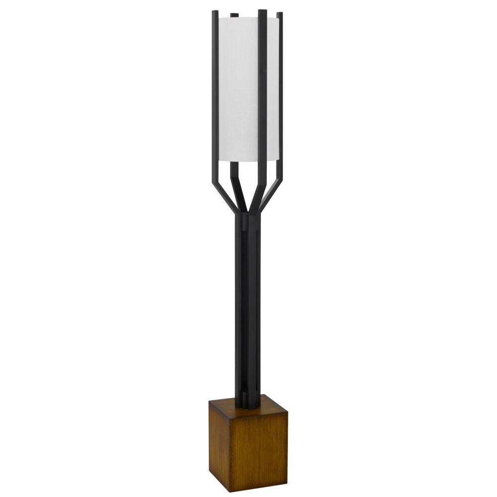 60W Keene metal floor lamp with intergrated hardback shade