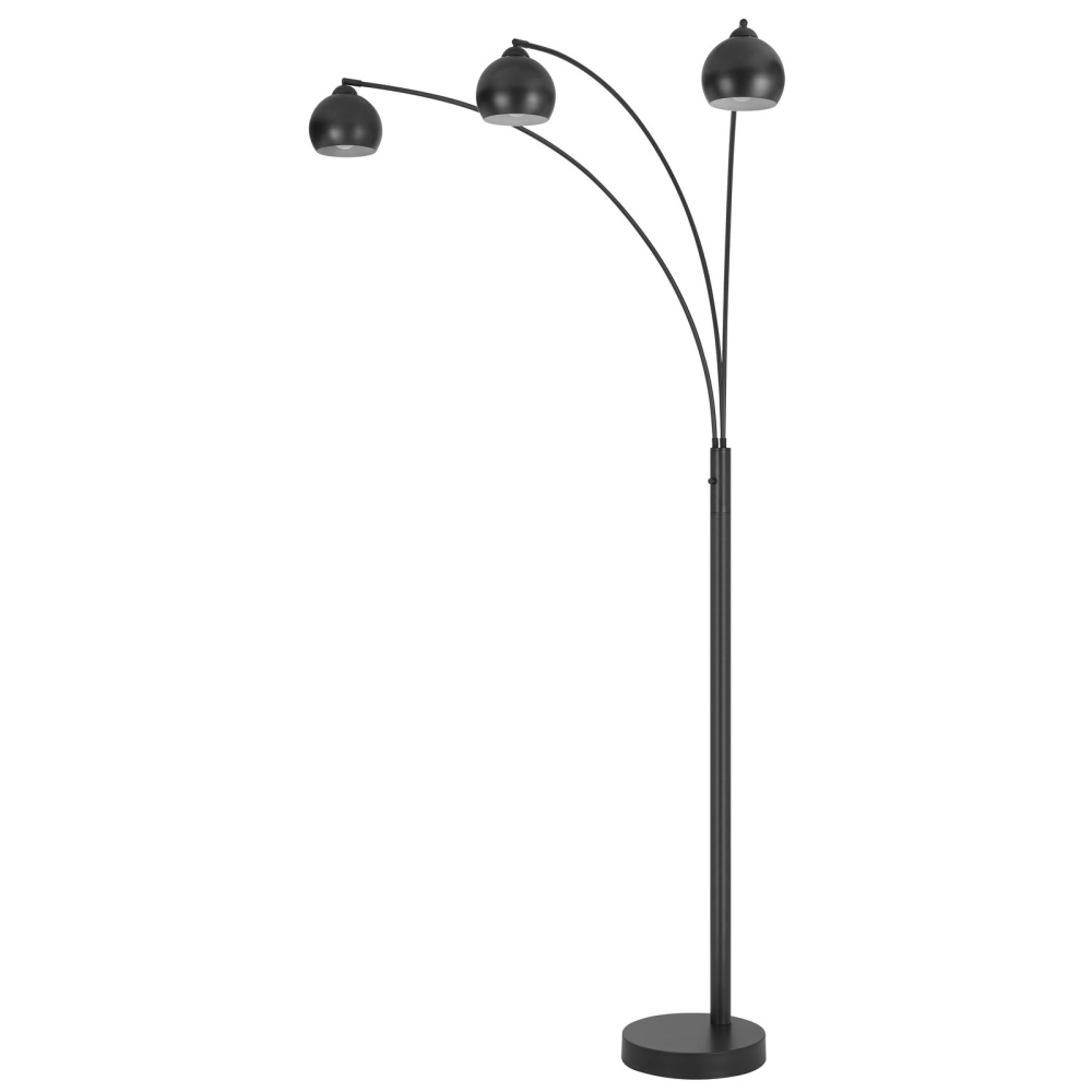 60W x 3, 3 way Richford arc floor lamp with metal shades and heavy weight based