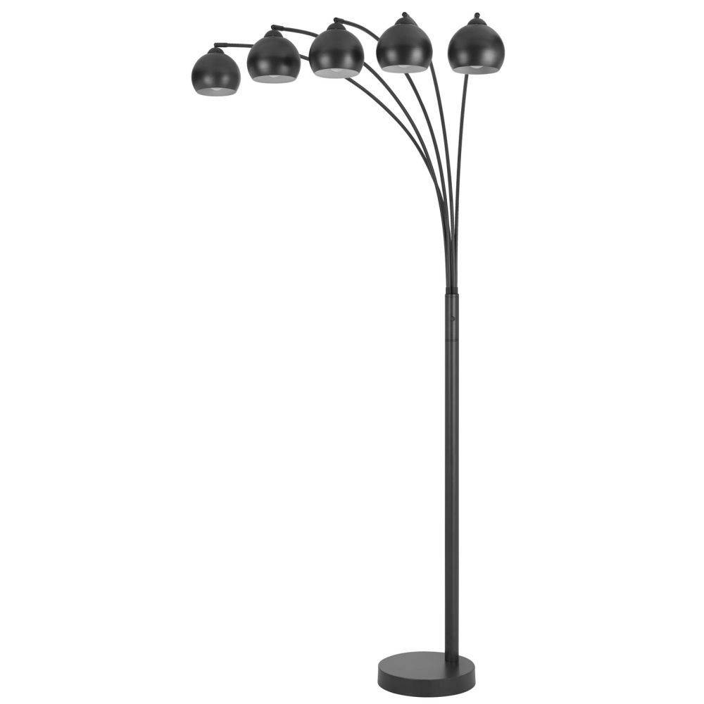 60W x 5, 3 way Richford arc floor lamp with metal shades and heavy weight based