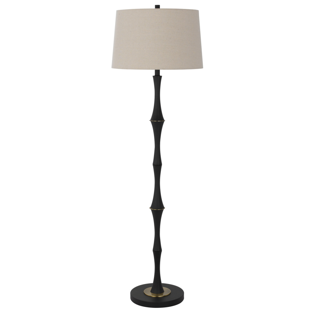 150W 3 way Cohoes metal floor lamp with hardback linen shade