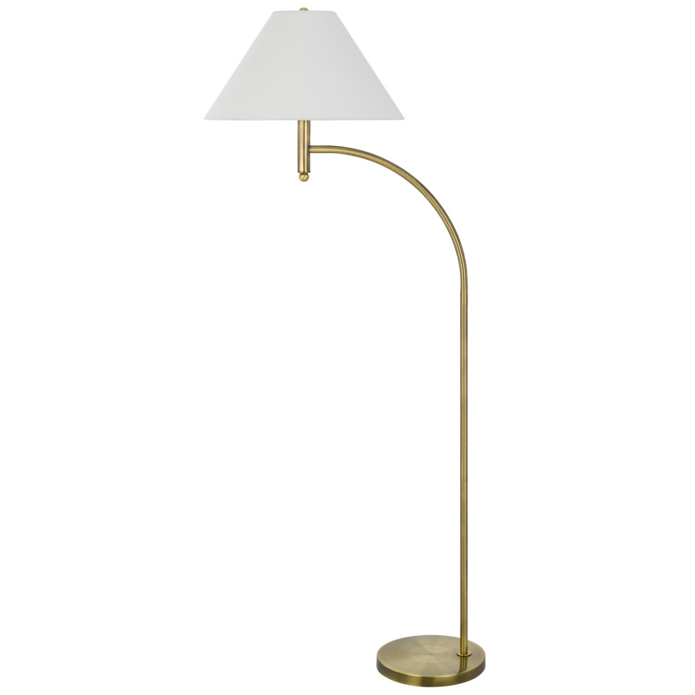 150W 3 way Groton metal mini arc floor lamp with hardback fabric shade