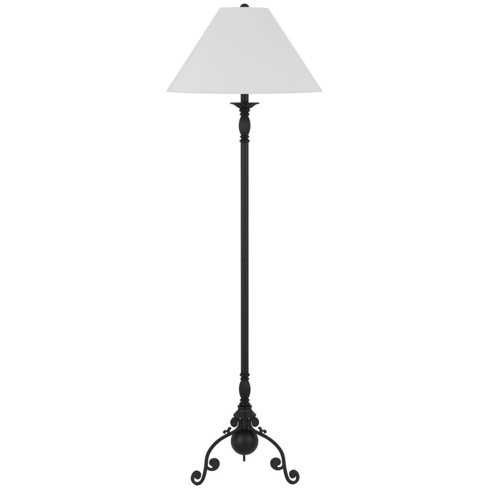 Ironcrest 150W 3 way metal floor lamp with cast iron weight base and hardback fabric shade