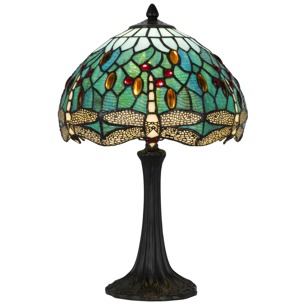 Emerald 100W Tiffany resin table lamp