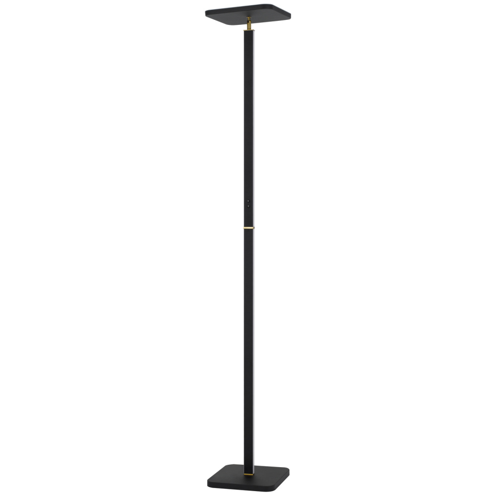 Stratos LED 44W dimmable metal torchiere with duo controls.